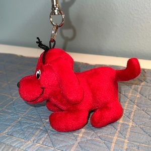 Vintage CLIFFORD SCHOLASTIC SIDE KICK PUPPY for backpack/Purse clip keychain EUC